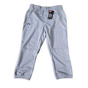 Under Armour Softball Pants Womens Size Small Gray Crop Baseball Adult NEW